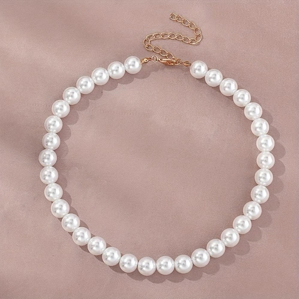 New Simple Imitation Freshwater Pearl Chain Necklace